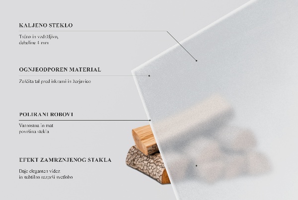 Plaque sous poêle carrée semi-transparente 50x50 cm