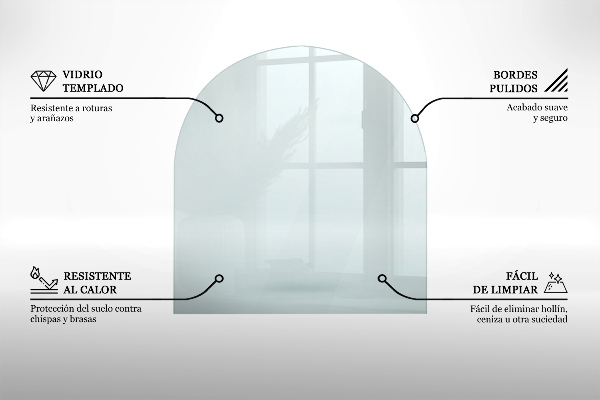 Plaque de sol en verre pour poêle 100x100 cm