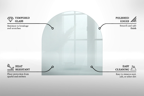 Plaque de sol en verre pour poêle 100x100 cm