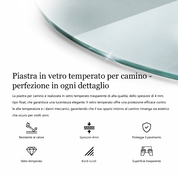 Plaque de sol en verre pour poêle 80x70 cm