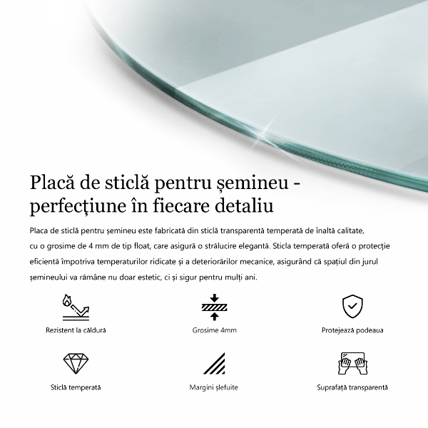 Plaque de sol en verre pour poêle 80x70 cm
