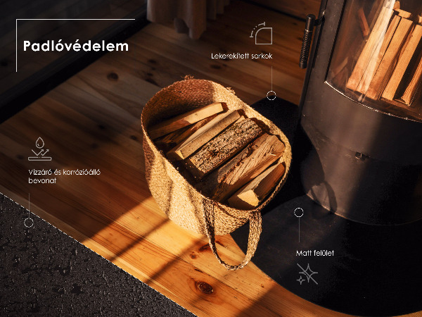 Plaque anti-feu pour poêle en acier noir 80x90 cm