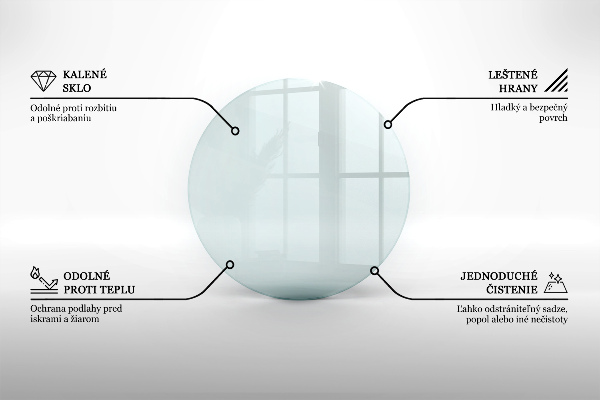 Plaque de verre pour cheminée fi100 cm