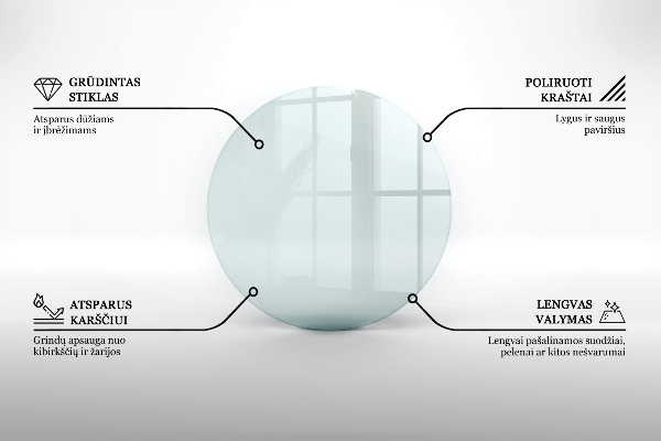 Plaque de verre pour cheminée fi100 cm