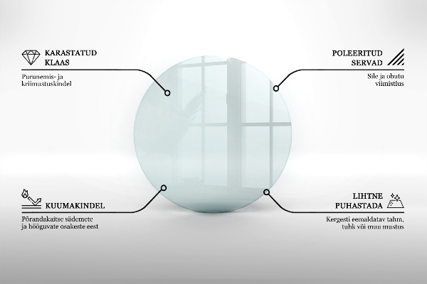 Plaque de verre pour cheminée fi100 cm