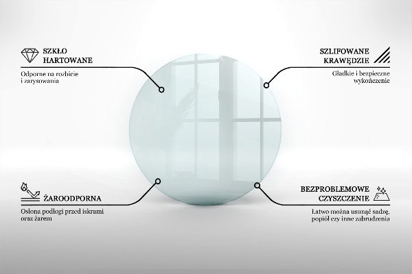 Plaque de verre pour cheminée fi70 cm