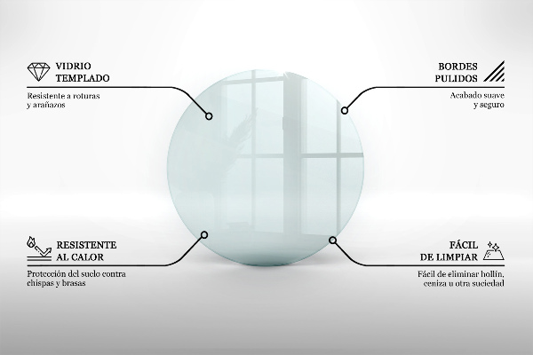 Plaque de verre pour cheminée fi90 cm