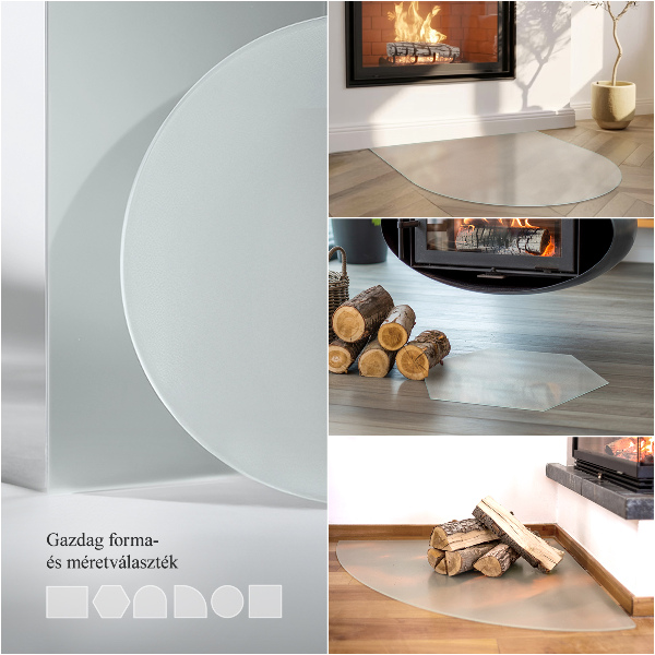 Plaque verre pour poêle ronde semi-transparente fi50 cm