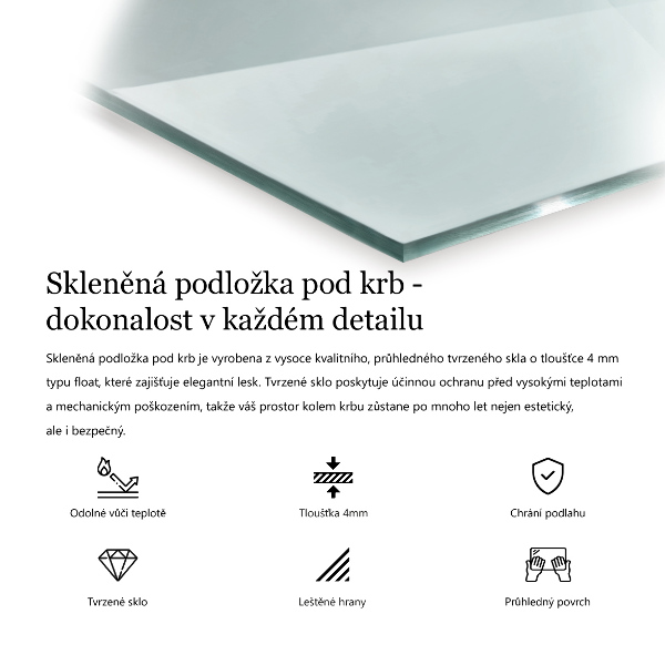 Plaque de sol en verre pour poêle 100x70 cm