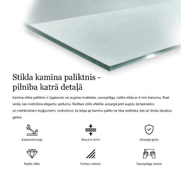 Plaque de sol en verre pour poêle 100x70 cm