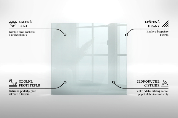Plaque de sol en verre pour poêle 125x50 cm