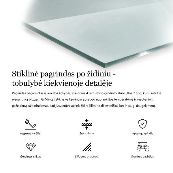 Plaque de sol en verre pour poêle 60x40 cm