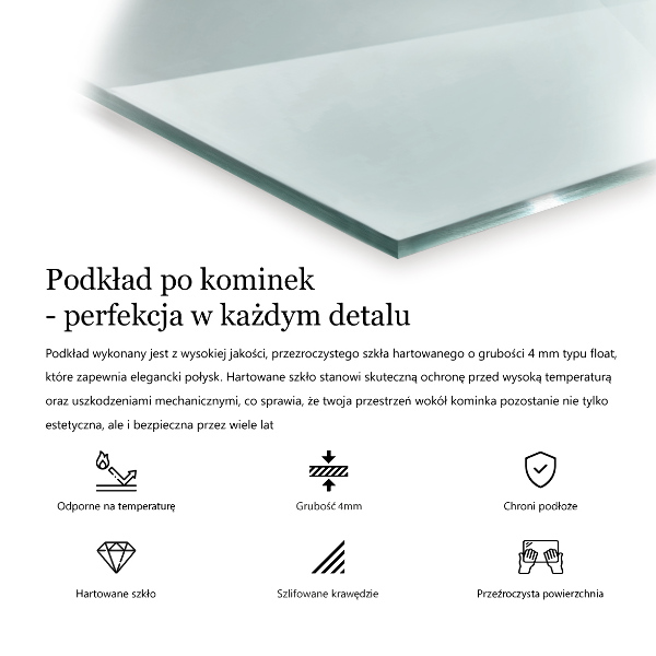 Plaque de sol en verre pour poêle 60x40 cm