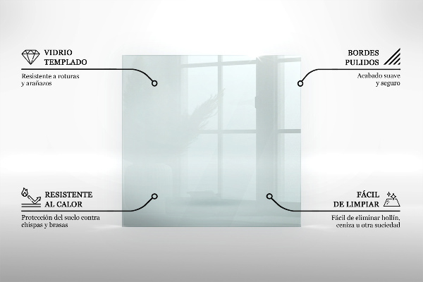 Plaque de sol en verre pour poêle 80x60 cm