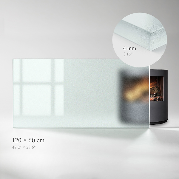 Plaque sous poêle rectangulaire semi-transparente 120x60 cm