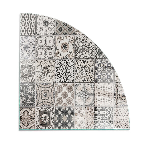 Quart-de-cercle plaque protection sol devant cheminée en verre Motifs de carreaux décoratifs