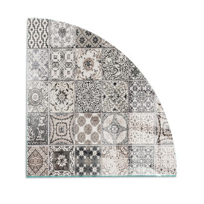 Quart-de-cercle plaque protection sol devant cheminée en verre Motifs de carreaux décoratifs