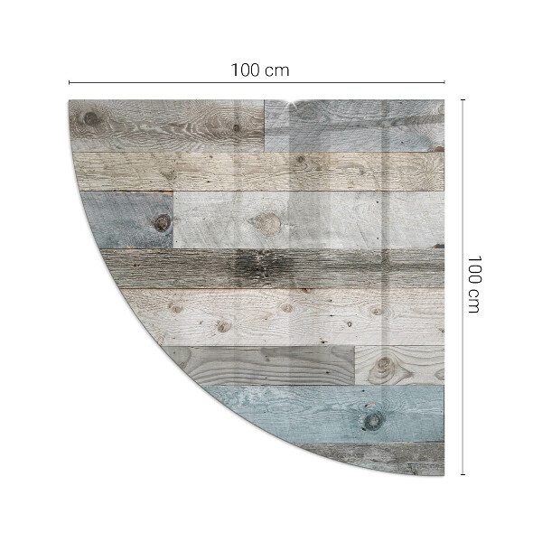 Quart-de-cercle plaque protection sol devant cheminée en verre Planches de différentes teintes