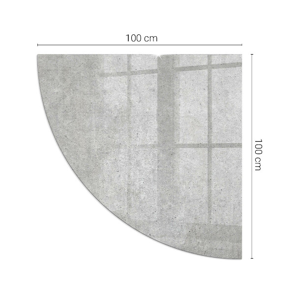 Quart-de-cercle plaque verre devant cheminée texture du béton brut