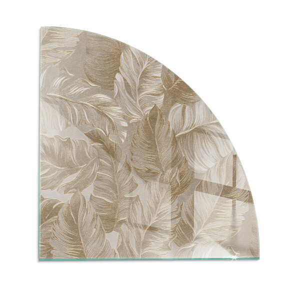 Quart-de-cercle plaque verre devant cheminée Feuilles aux motifs subtils