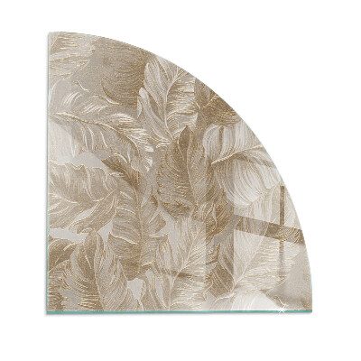 Quart-de-cercle plaque verre devant cheminée Feuilles aux motifs subtils