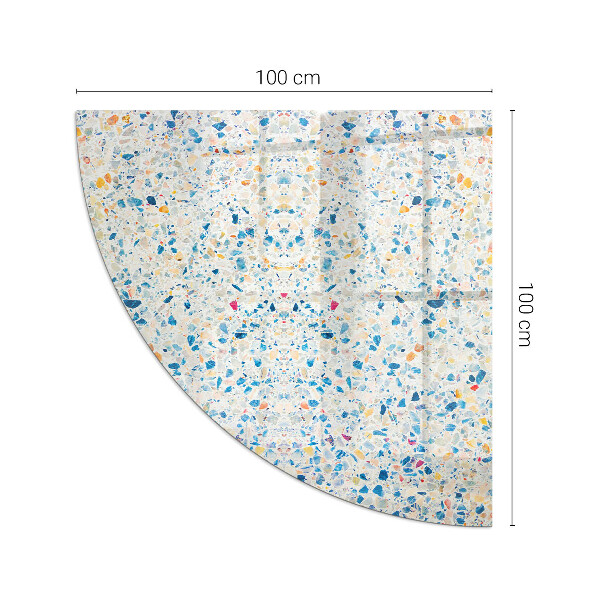 Quart-de-cercle plaque de sol en verre pour poêle Motif de texture abstrait