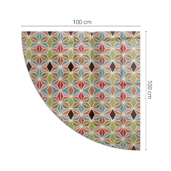 Quart-de-cercle plaque verre devant cheminée Motifs polygonaux dans une grille