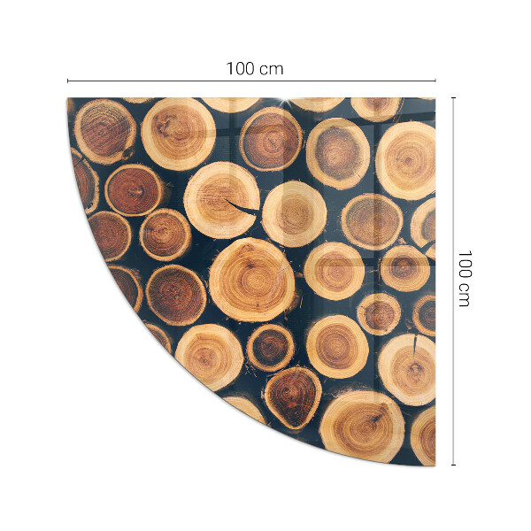 Quart-de-cercle plaque de sol en verre pour poêle Boîte en bois découpé