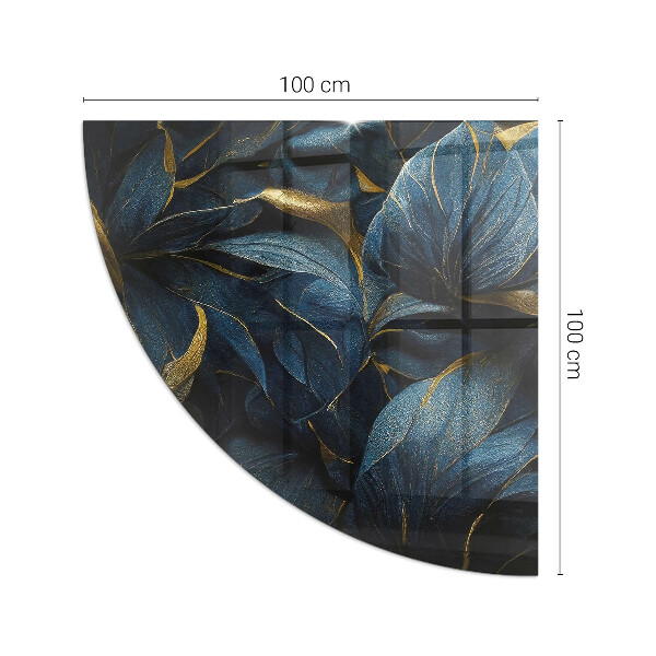 Quart-de-cercle plaque verre devant cheminée Feuilles élégantes en texture