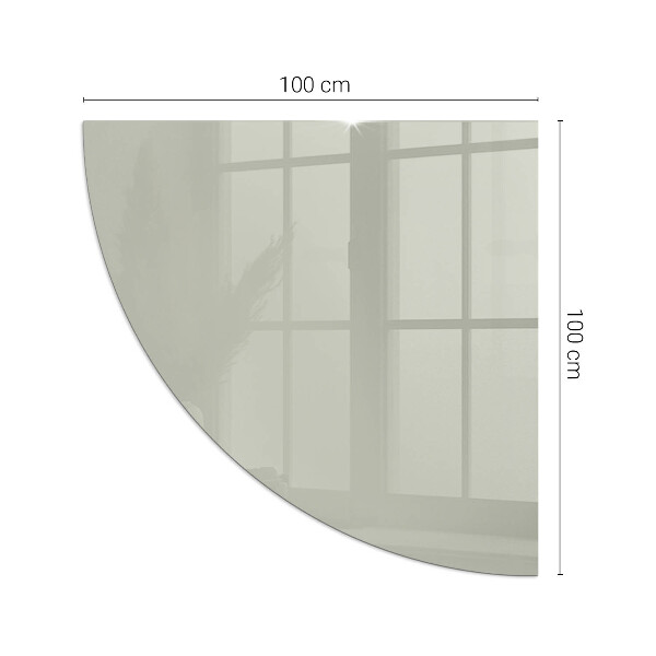 Quart-de-cercle plaque de sol en verre pour poêle Couleur gris-vert