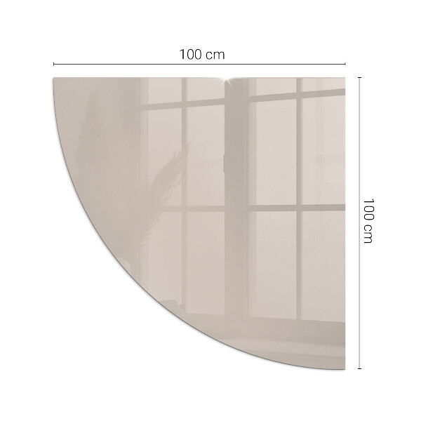 Quart-de-cercle plaque verre devant cheminée Couleur marron clair