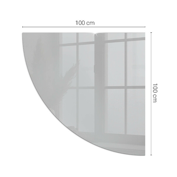 Quart-de-cercle plaque de sol en verre pour poêle Couleur gris clair