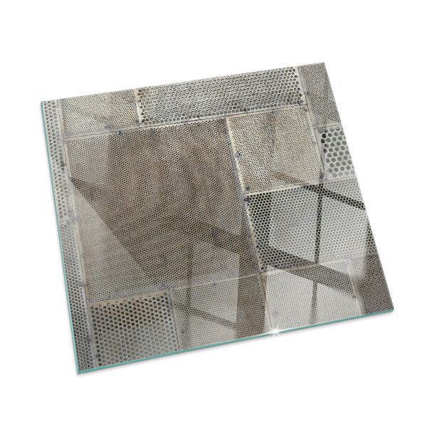 Carrée plaque de sol en verre pour poêle Modèle de feuille perforée
