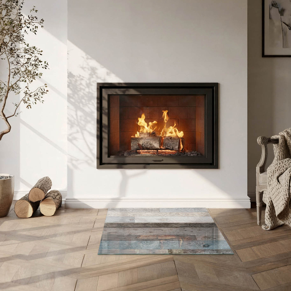 Carrée plaque protection sol devant cheminée en verre Planches de différentes teintes