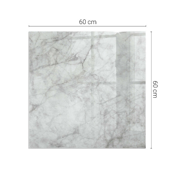 Carrée plaque verre pour poêle Motif de structure en marbre