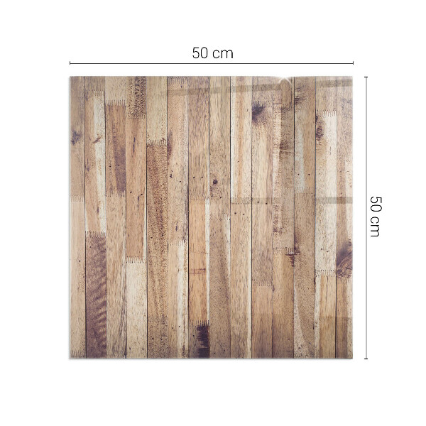 Carrée plaque verre pour poêle Planche en bois dans l'agencement