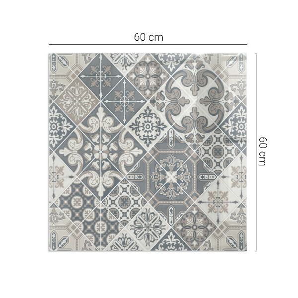 Carrée plaque verre pour poêle motif de mosaïque décoratif