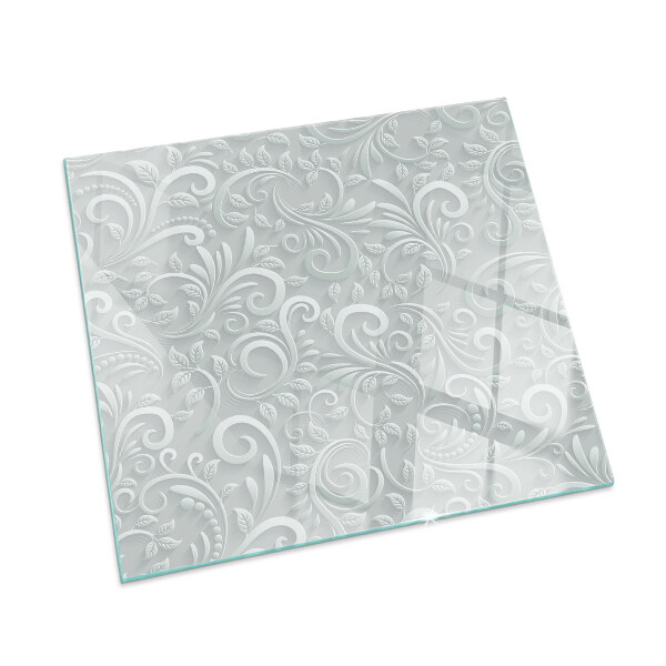 Carrée plaque de sol en verre pour poêle Motif végétal élégant