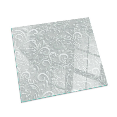 Carrée plaque de sol en verre pour poêle Motif végétal élégant