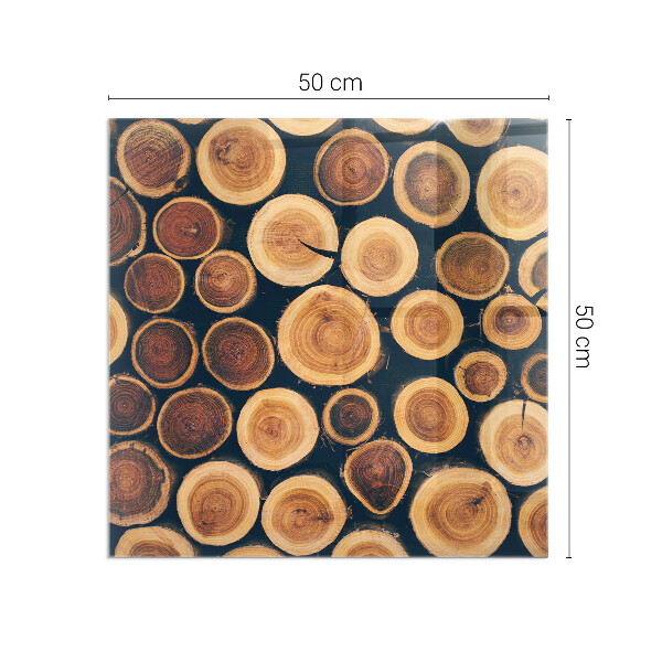 Carrée plaque verre pour poêle Boîte en bois découpé