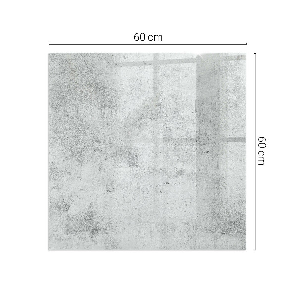 Carrée plaque verre pour poêle texture du béton brut