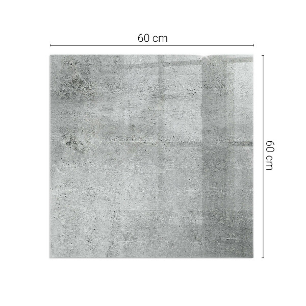 Carrée plaque de sol en verre pour poêle texture du béton brut