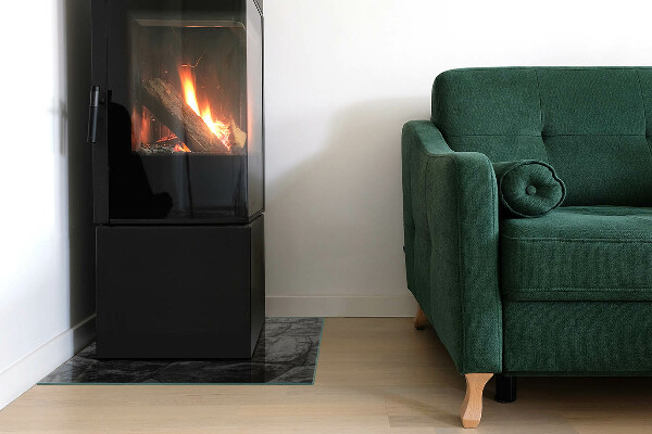 Carrée plaque de sol en verre pour poêle Motif de pierre naturelle