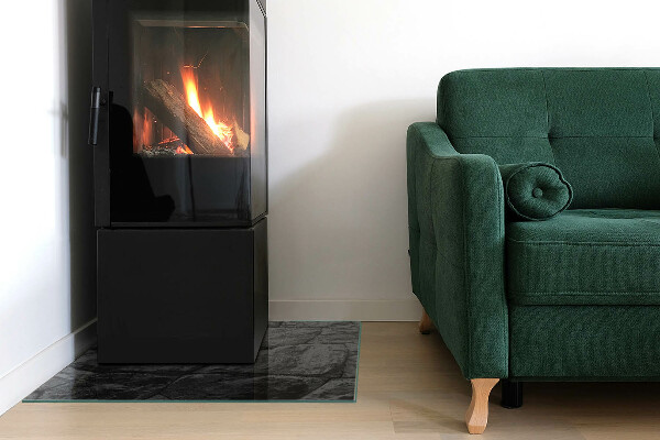 Carrée plaque de sol en verre pour poêle Motif de pierre naturelle