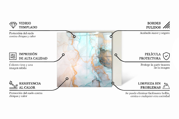 Carrée plaque de sol en verre pour poêle Feuilles tropicales en arrière-plan