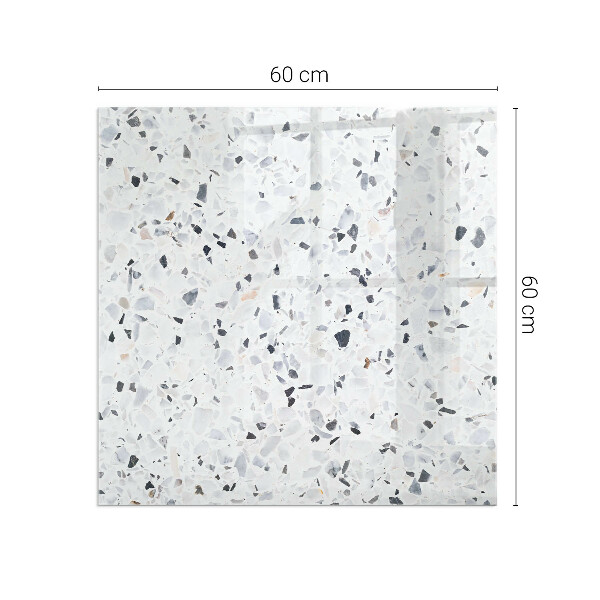 Carrée plaque protection sol devant cheminée en verre Motif de pierre avec particules