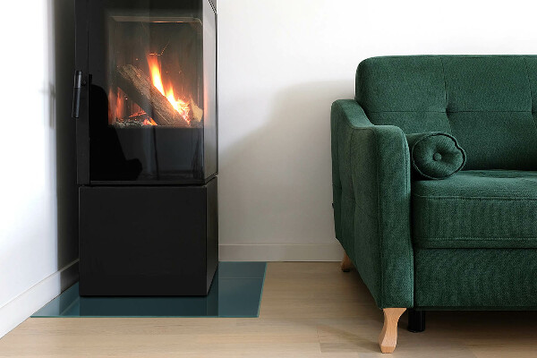 Carrée plaque verre pour poêle Couleur de la mer