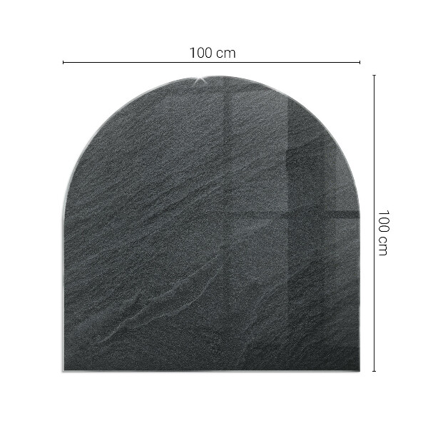 Demi-arrondi plaque de sol en verre pour poêle texture de pierre naturelle