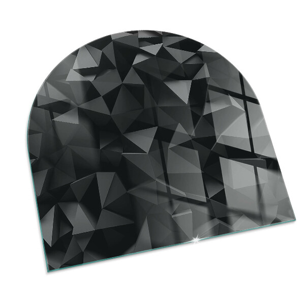 Demi-arrondi plaque protection sol devant cheminée en verre Géométrie tridimensionnelle