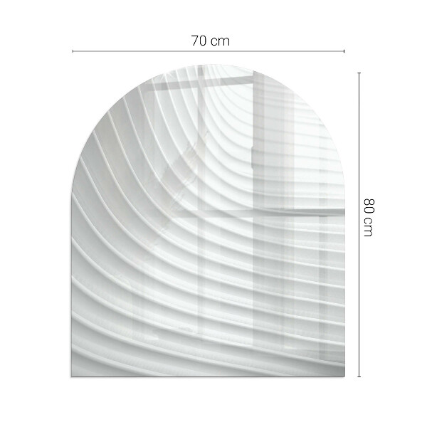 Demi-arrondi plaque de sol en verre pour poêle Vagues de lignes délicates